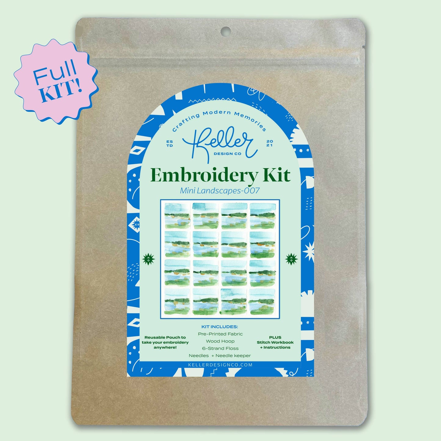 Mini Watercolor Landscapes Embroidery Kit