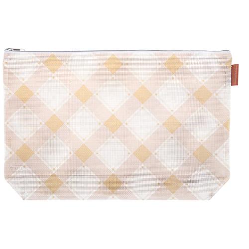 Burlap Plaid Project Bag 11" x 16"