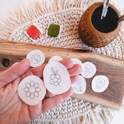 Mini Flowers Stick and Stitch Embroidery Pattern