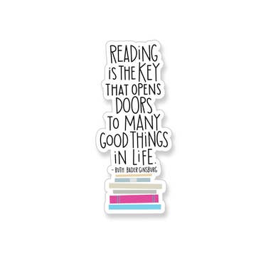 Reading Is the Key Quote Vinyl Sticker