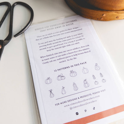 Stick and Stitch Pumpkin Embroidery Pattern