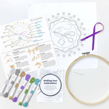 Scissors and Floss Embroidery Kit