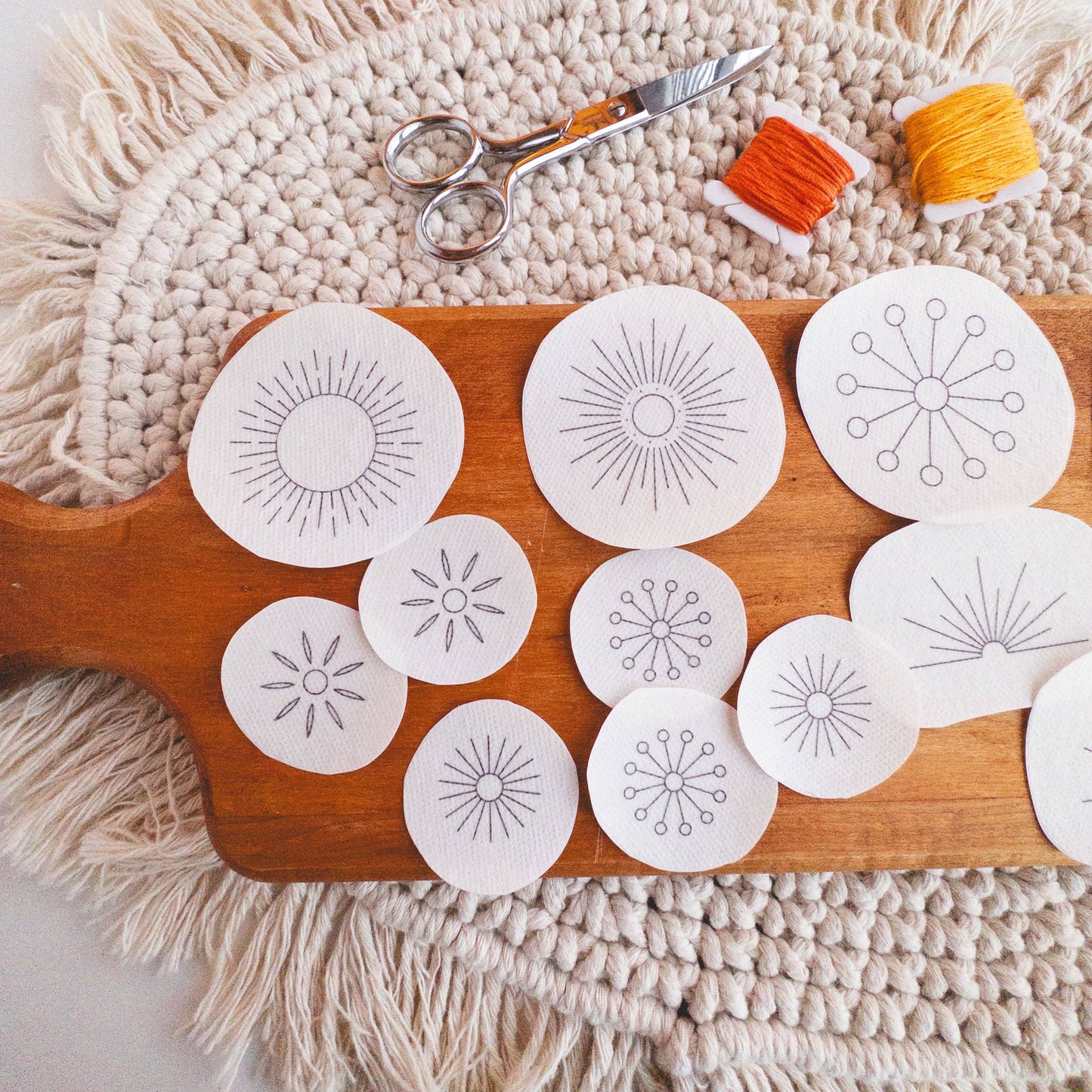 Sun Stick and Stitch Embroidery Pattern