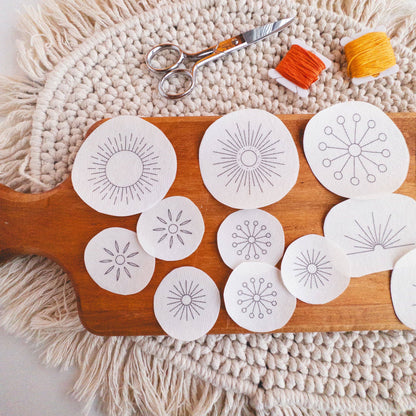 Sun Stick and Stitch Embroidery Pattern