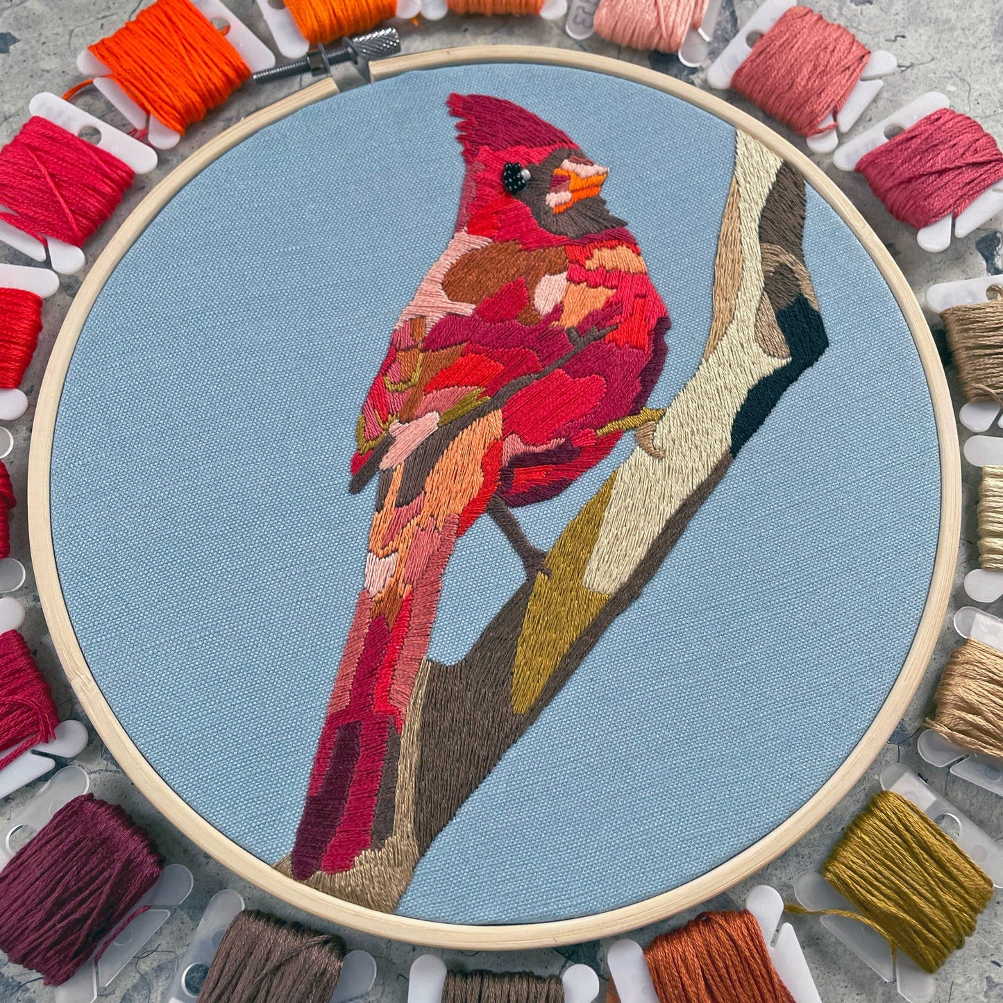 Embroidery and Beadwork Kit Cardinal