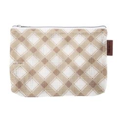 Burlap Plaid Mini Project Bag 6.5" x 9"