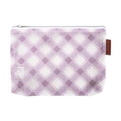 Lilac Plaid Mini Project Bag 6.5" x 9"