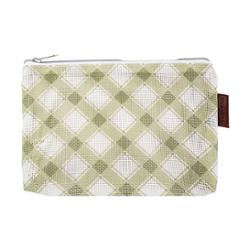 Olive Plaid Mini Project Bag 6.5" x 9"