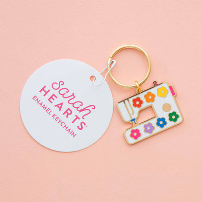 Daisy Sewing Machine Enamel Keychain