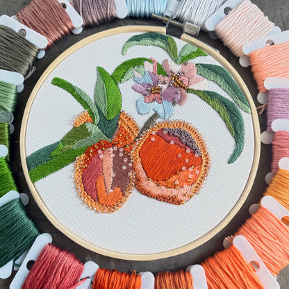 Embroidery and Beadwork Kit Peach Blossoms