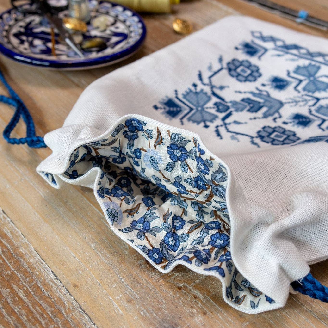 Blue Indigo Bag Cross Stitch Kit