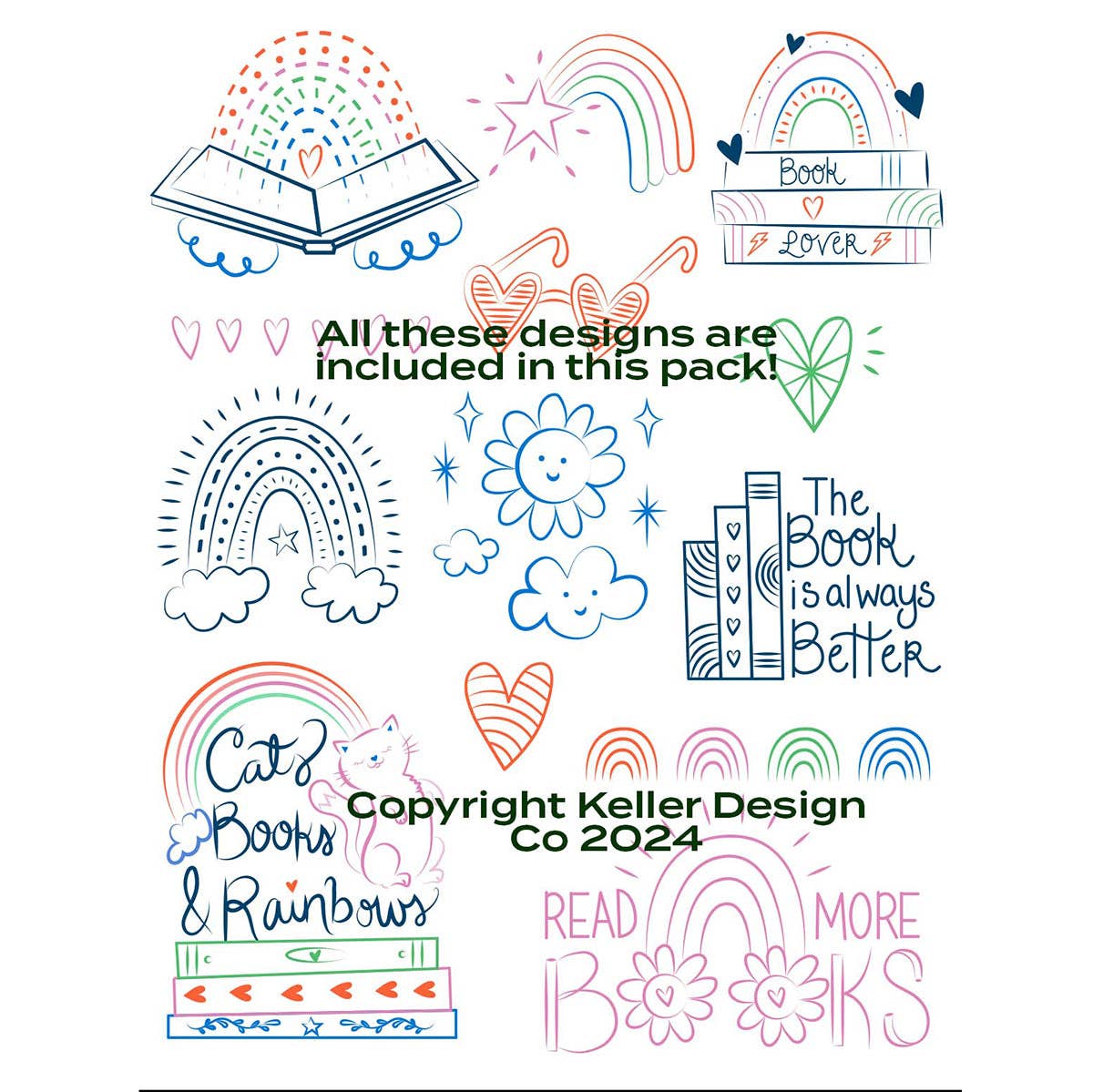 Stick It Stitch It Patterns Cats Books Rainbows