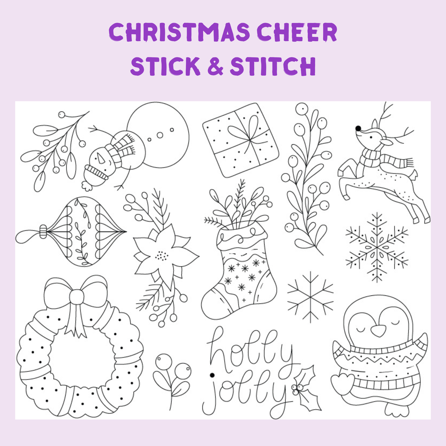 Christmas Cheer Stick & Stitch Embroidery Pack