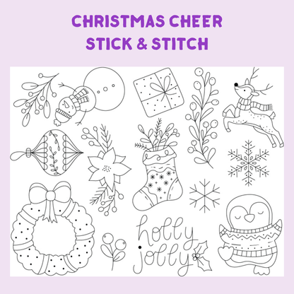 Christmas Cheer Stick & Stitch Embroidery Pack