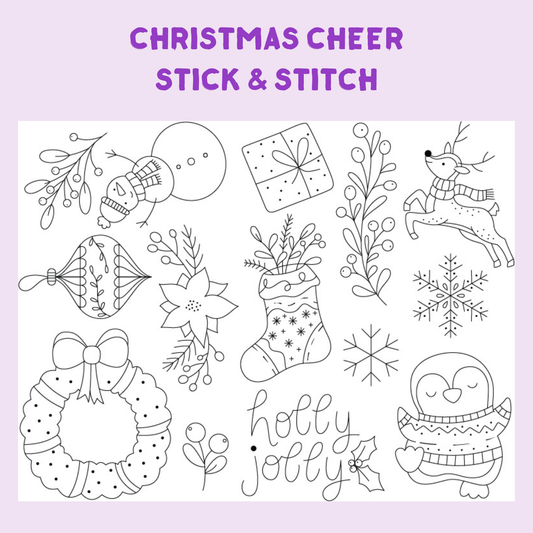 Christmas Cheer Stick & Stitch Embroidery Pack