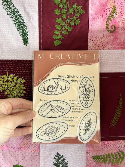 Pressed Pennies Hand Embroidery Peel Stick & Stitch Pattern