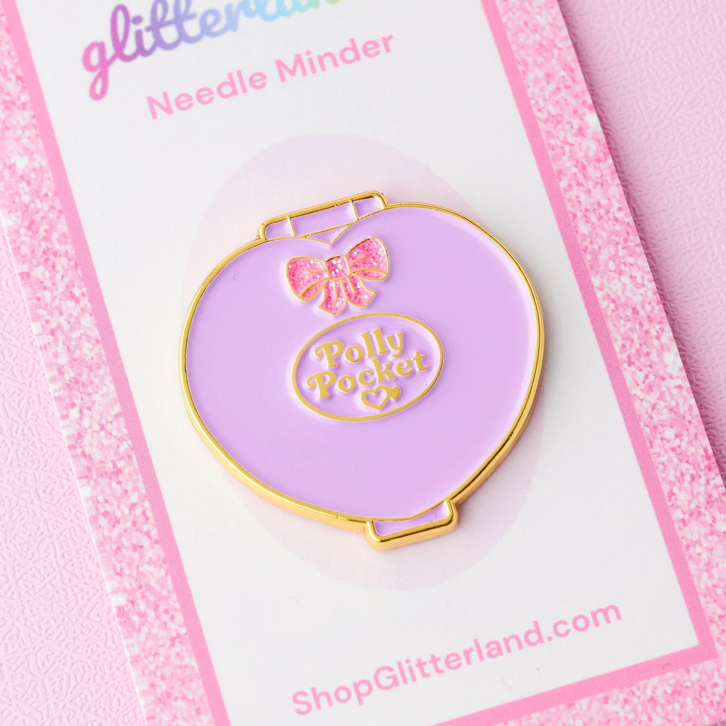 Purple Pocket Doll Compact Needle Minder