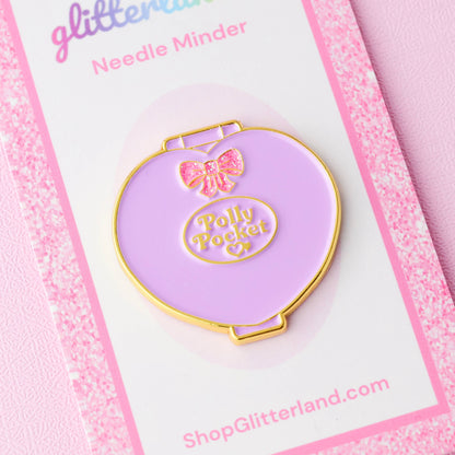 Purple Pocket Doll Compact Needle Minder