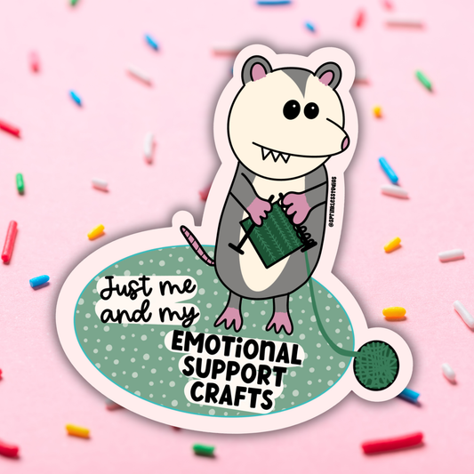 Emotional Support Crafts Vinyl Sticker