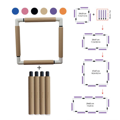 Nurge Embroidery Snap Frame 29cm x 29cm Blue