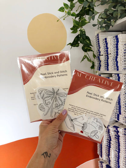 Holiday Botanicals Hand Embroidery Peel Stick & Stitch Pattern