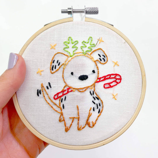 Christmas Puppy Embroidery Kit