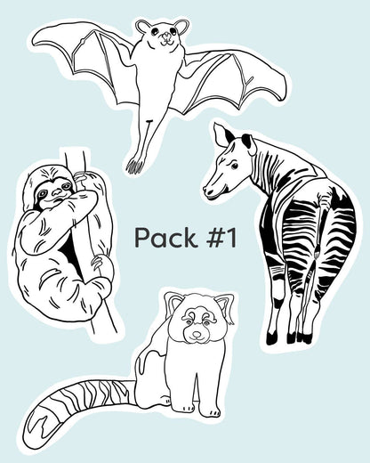 Wild Animal Stick-and-Stitch Pattern Pack #1
