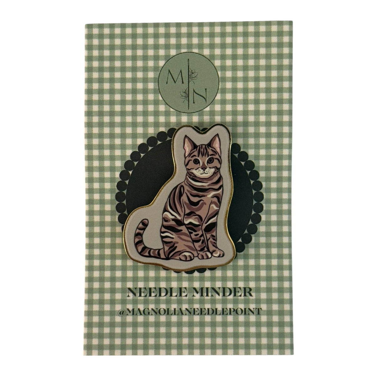 Brown Gray Tabby Cat Needle Minder