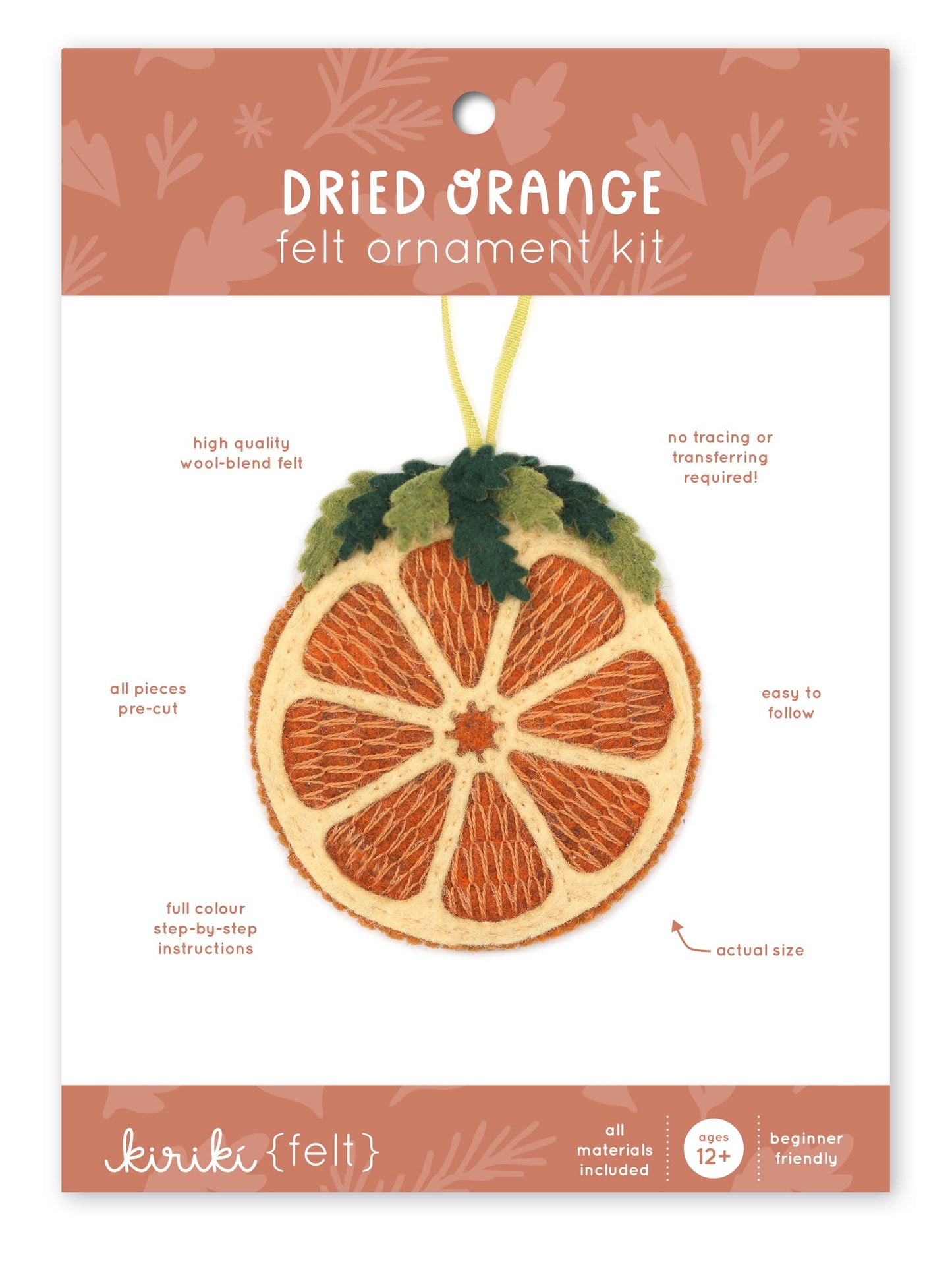 Dried Orange Felt Ornament Kit