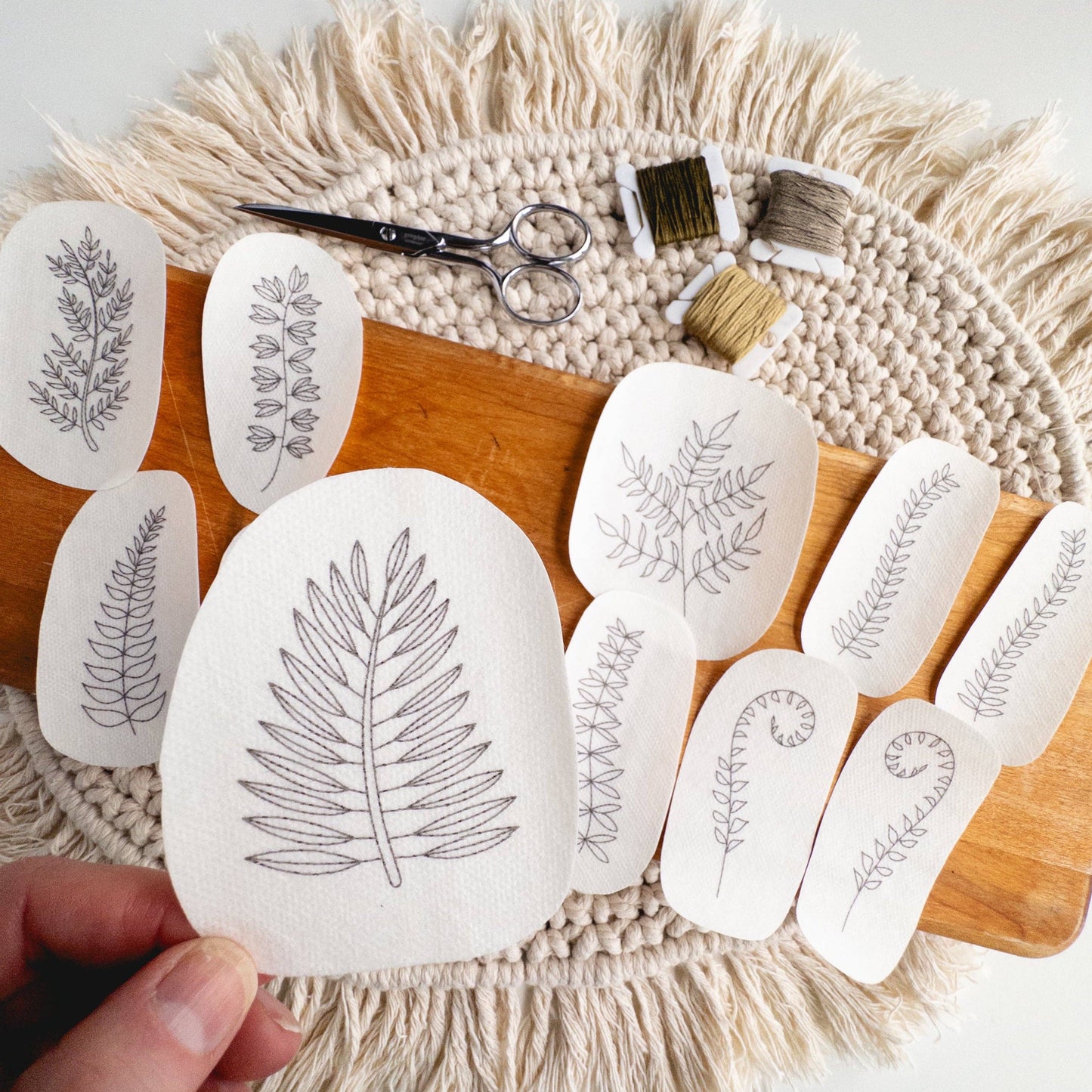 Fern Stick and Stitch Embroidery Pattern
