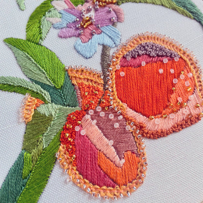 Embroidery and Beadwork Kit Peach Blossoms
