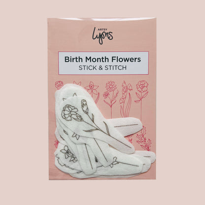 Birth Month Flowers Stick & Stitch Embroidery Pack