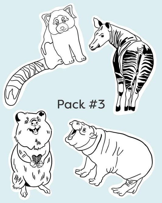 Wild Animal Stick-and-Stitch Pattern Pack #3