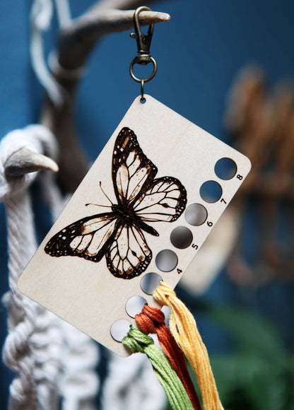 Butterfly Embroidery Floss Storage Holder Maple Wood
