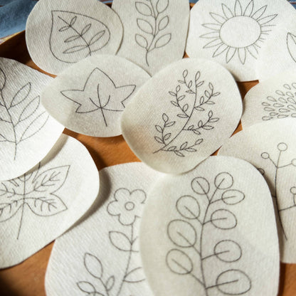Autumn Botanical Stick and Stitch Embroidery Pattern