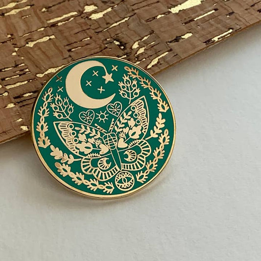 Lunar Moth Enamel Pin