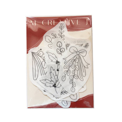 Holiday Botanicals Hand Embroidery Peel Stick & Stitch Pattern