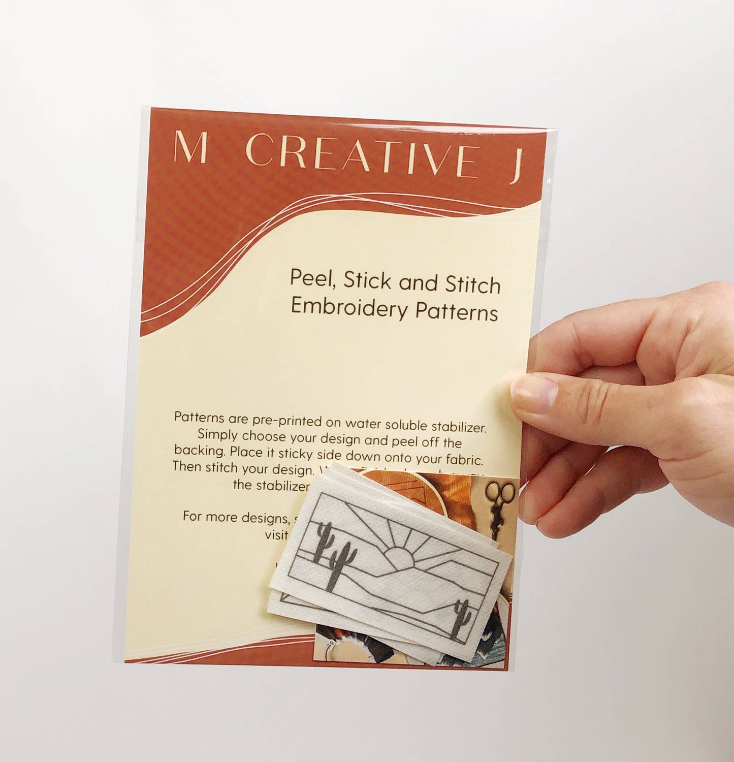 Landscape Hand Embroidery Peel Stick & Stitch Pattern