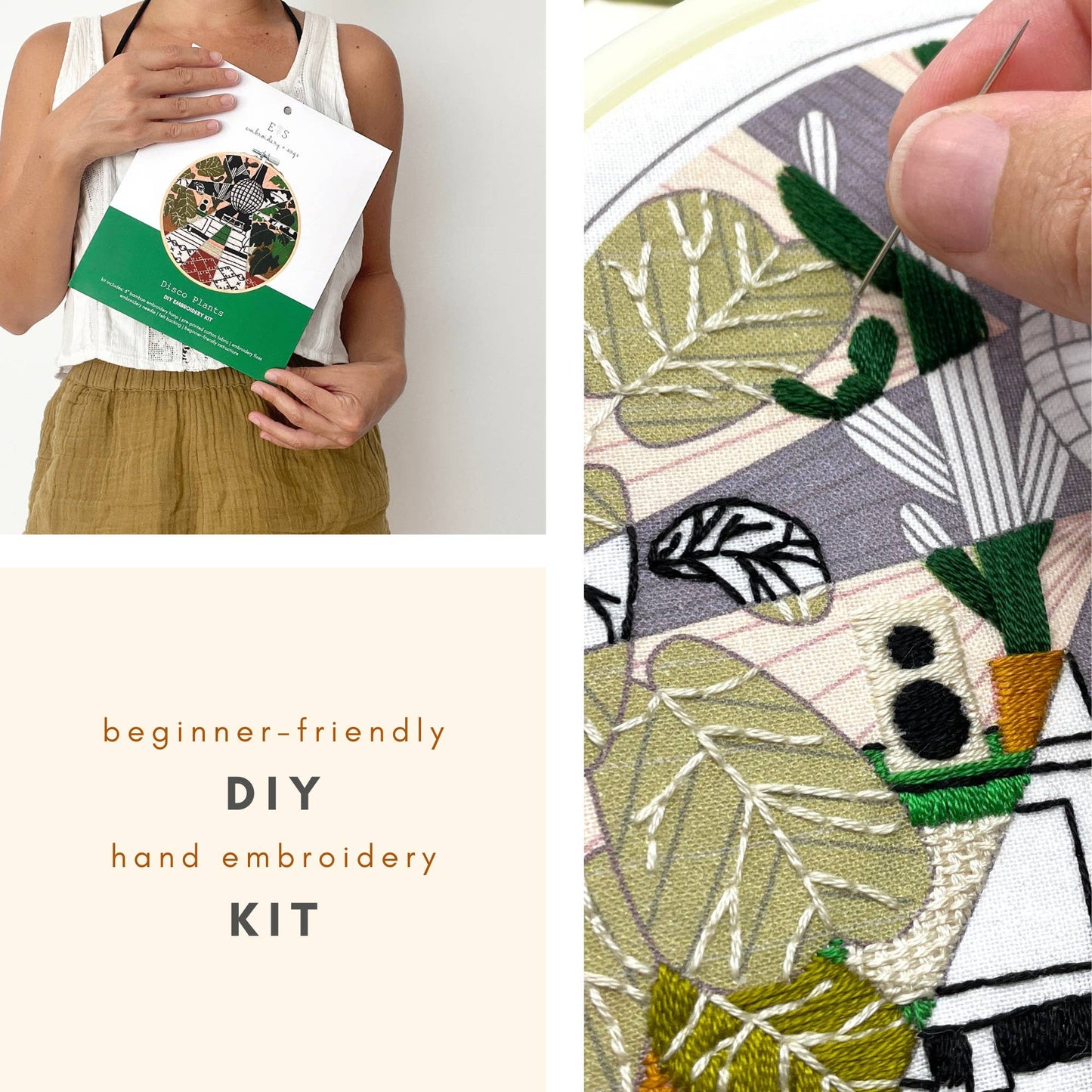 Disco Plants Embroidery Kit