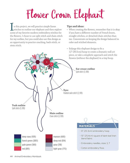 Animal Embroidery Workbook Step-by-Step Techniques