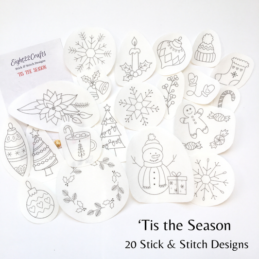 Tis the Season Stick and Stitch Embroidery Designs