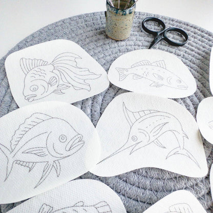 Fish Embroidery Stick and Stitch Pattern