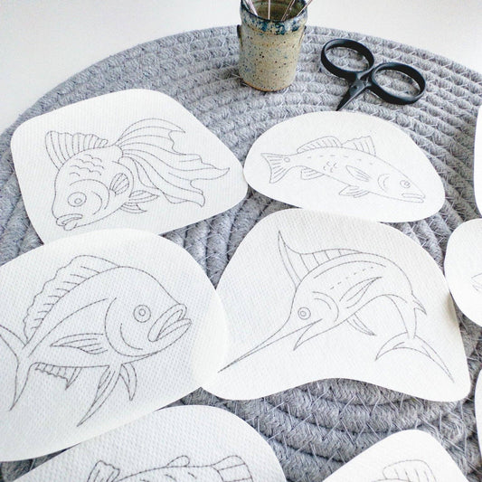 Fish Embroidery Stick and Stitch Pattern