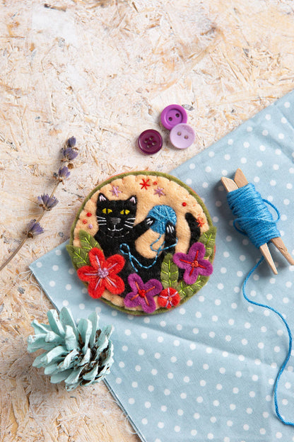 Black Cat Felt Craft Brooch Kit