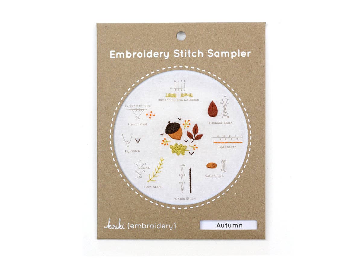 Autumn Embroidery Stitch Sampler