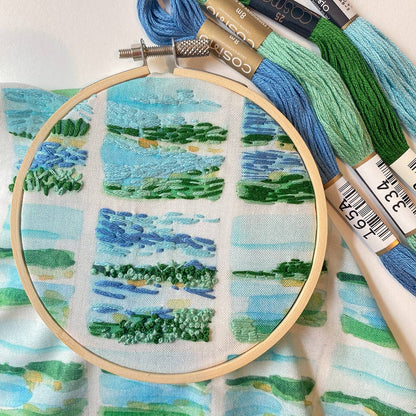 Mini Watercolor Landscapes Embroidery Kit