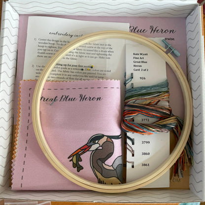 Embroidery and Beadwork Kit Great Blue Heron