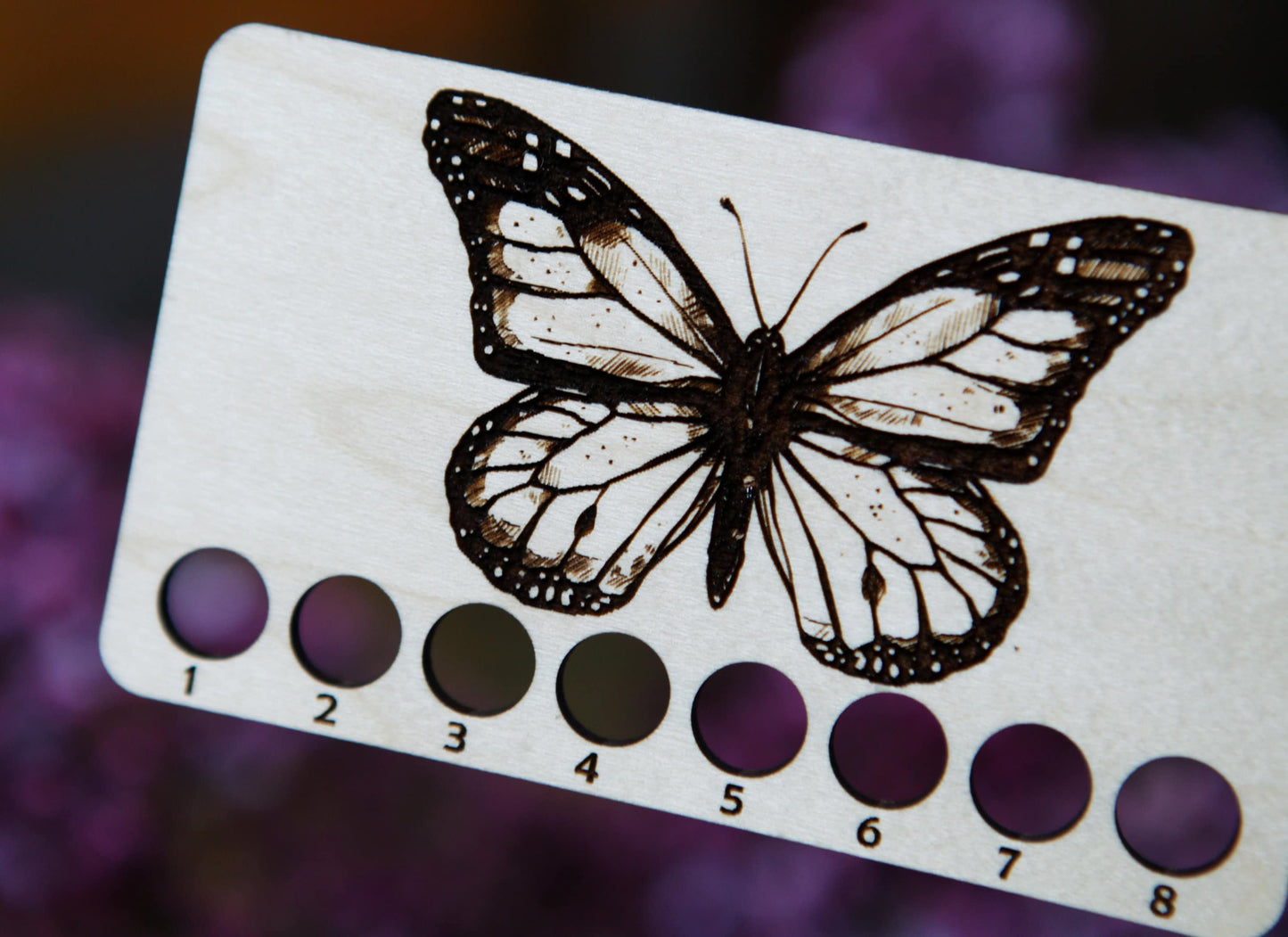 Butterfly Embroidery Floss Storage Holder Maple Wood