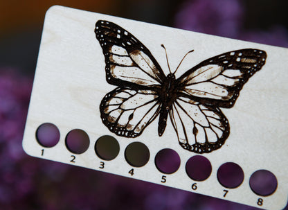 Butterfly Embroidery Floss Storage Holder Maple Wood