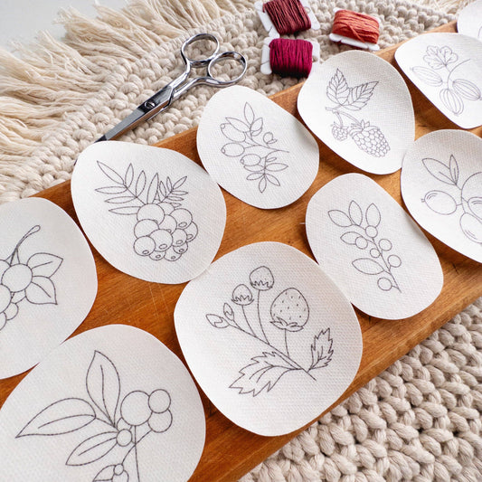 Stick and Stitch Berry Embroidery Pattern